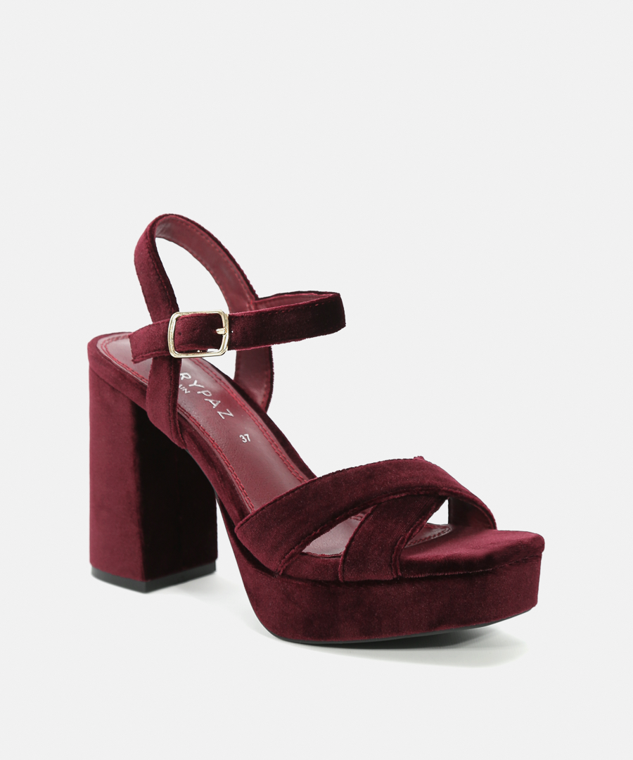 Sandálias plataforma veludo image number null